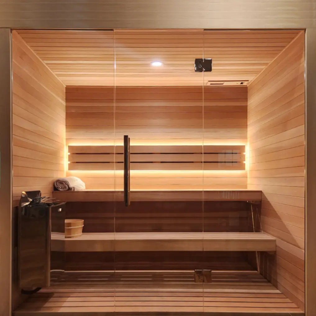 Custom Indoor Sauna Room - 5' x 7' x 8' - Finnish Sauna Builders