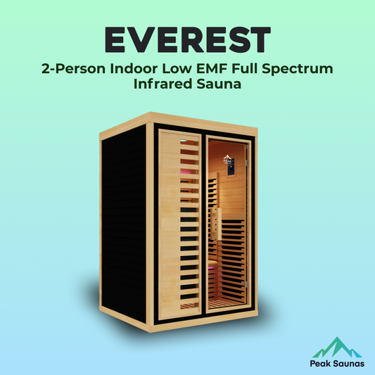 Peak Saunas Everest 2-Person Full Spectrum Infrared Sauna with Built-In XL Medical-Grade Red Light Therapy & Smart WiFi App Control