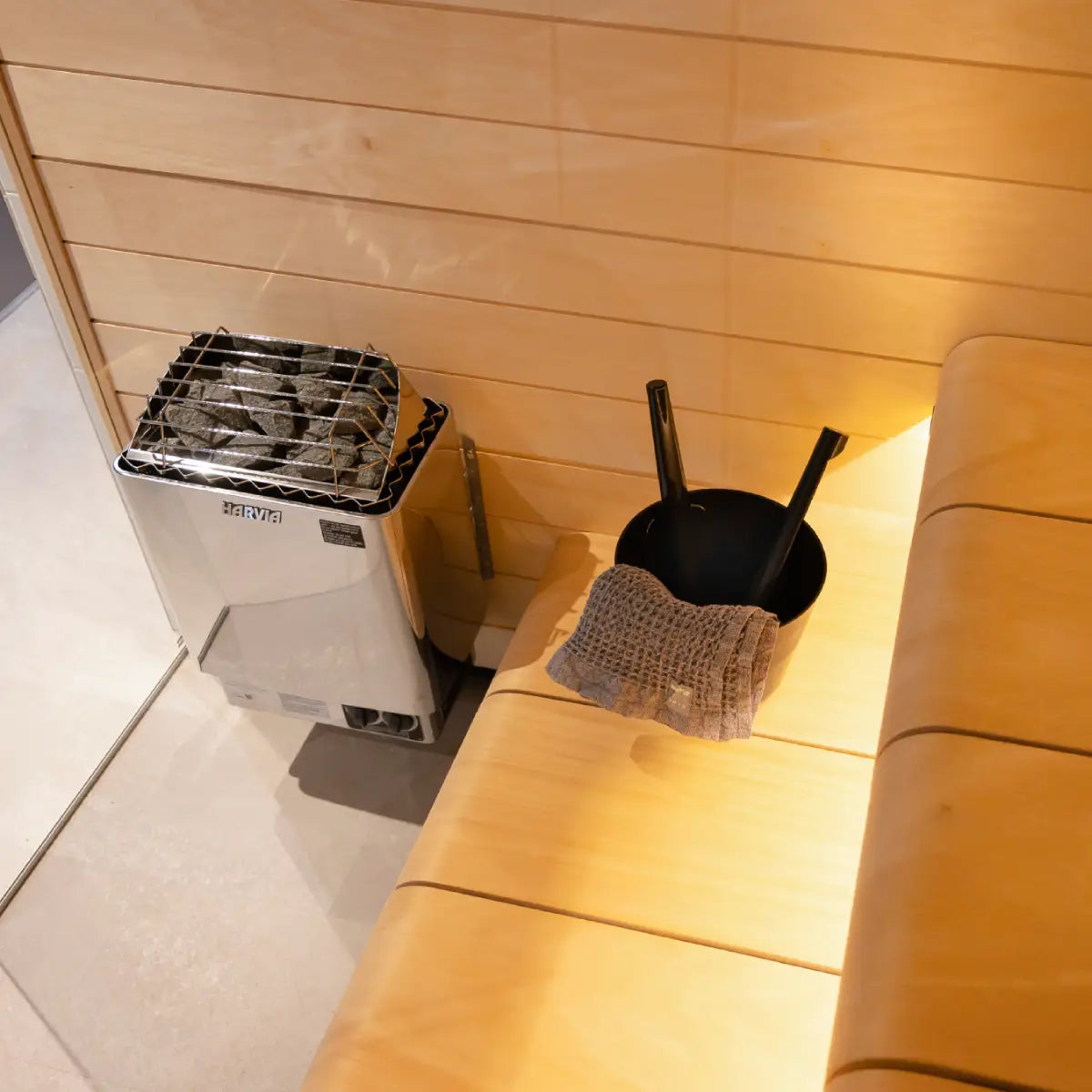 Harvia KIP80B Stainless Steel 8KW Sauna Heater with built-in control - Finnish Sauna Builders